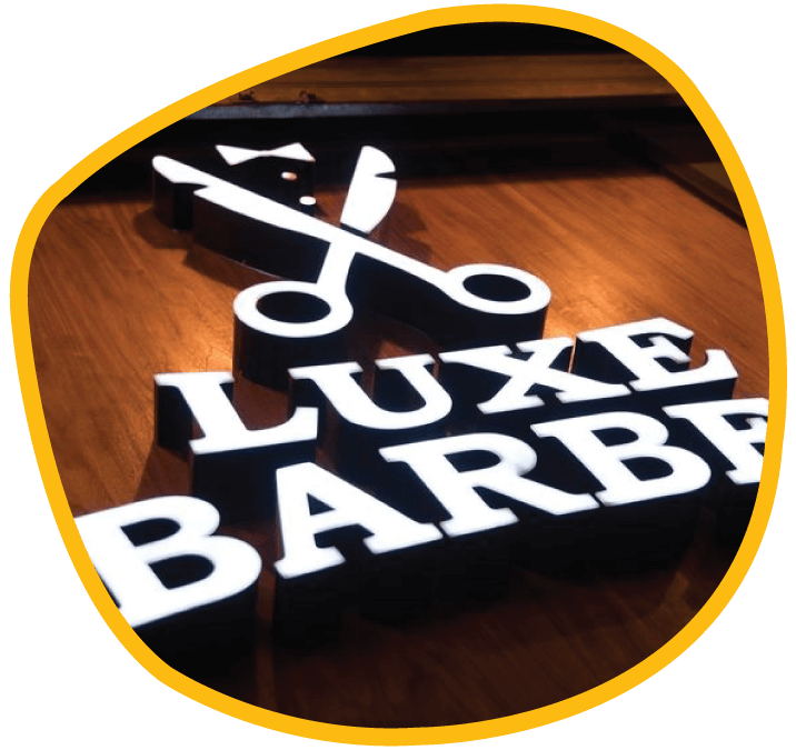 Illuminated plexiglass advertising sign